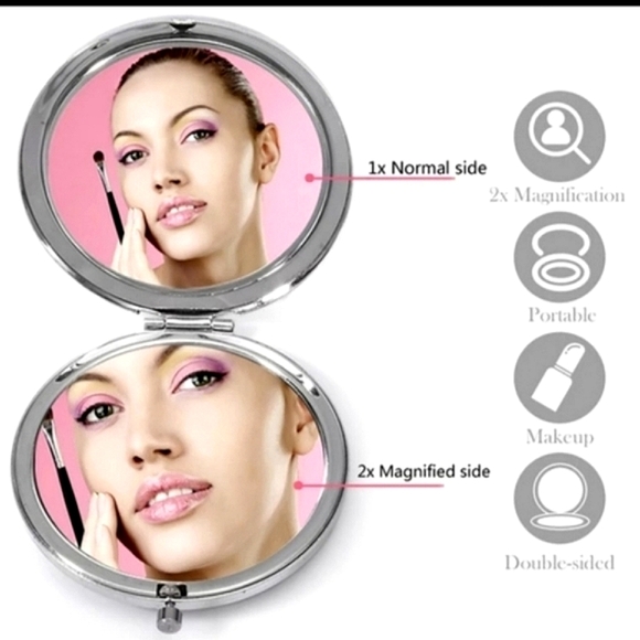 Compact Make-up Case Touch-up Magnifying Mirror Mandala Background Design - Picture 13 of 13